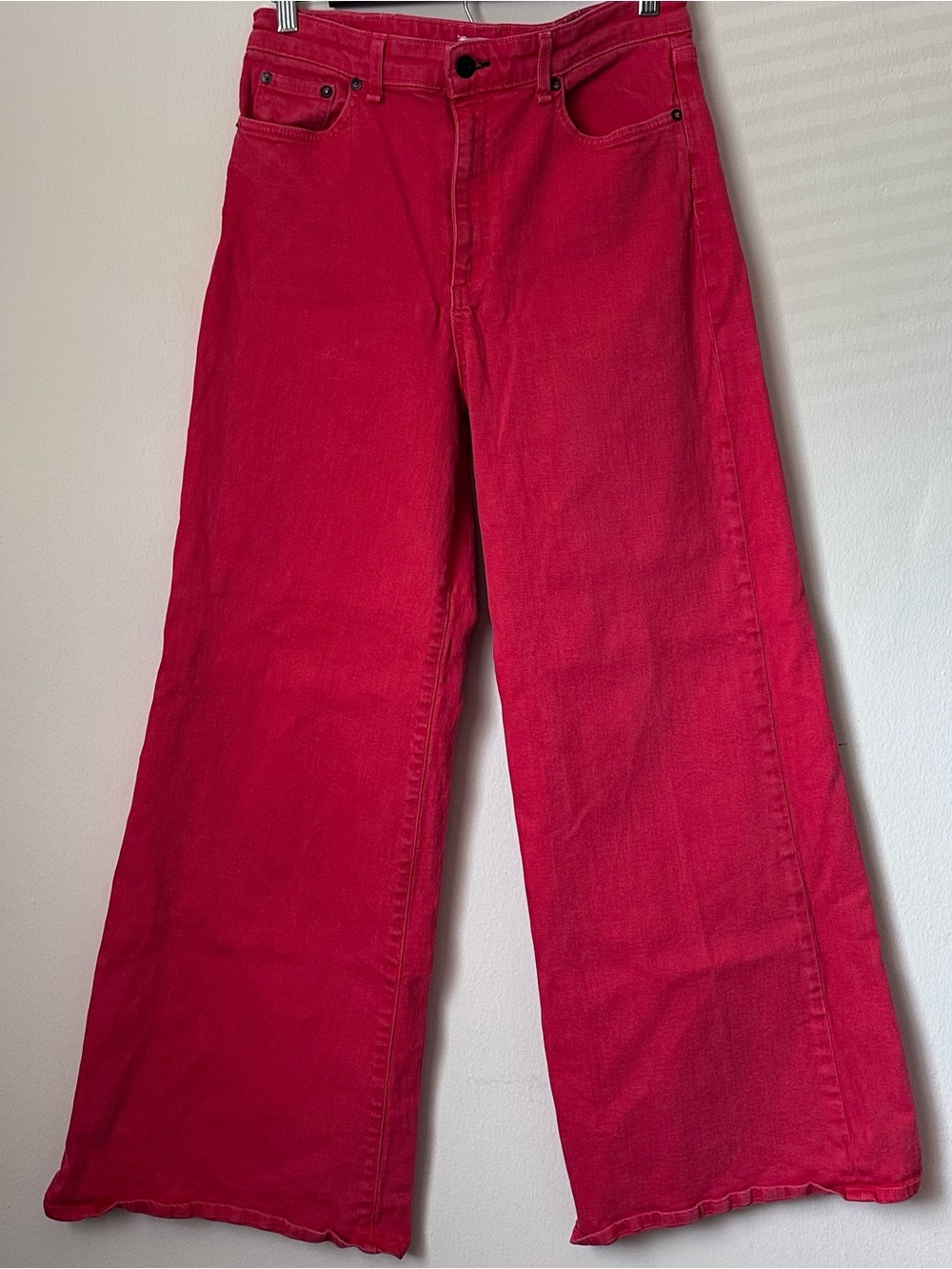 ASKK NY Red Denim Wide-Leg Jeans